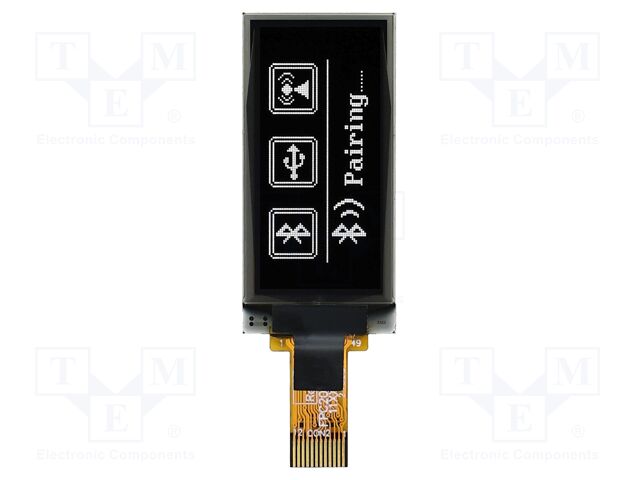Display: OLED; graphical; 1.3"; 64x128; Dim: 17.1x35.8mm; white