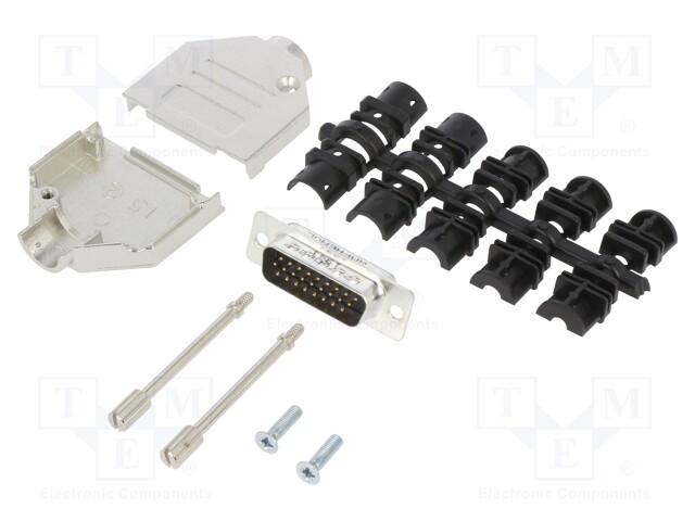 D-Sub HD; PIN: 26; male; shielded; straight; soldering; for cable