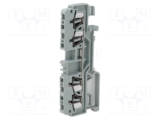 Splice terminal: rail; 4mm2; ways: 1; terminals: 4; grey; TS35; 800V