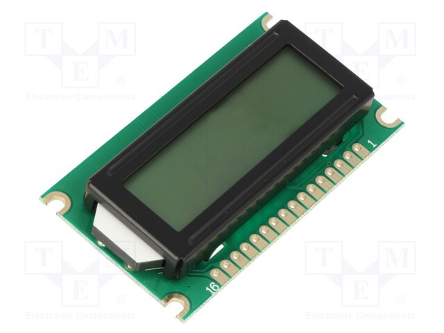 Display: LCD; alphanumeric; STN Negative; 8x1; 60x33x12mm; LED