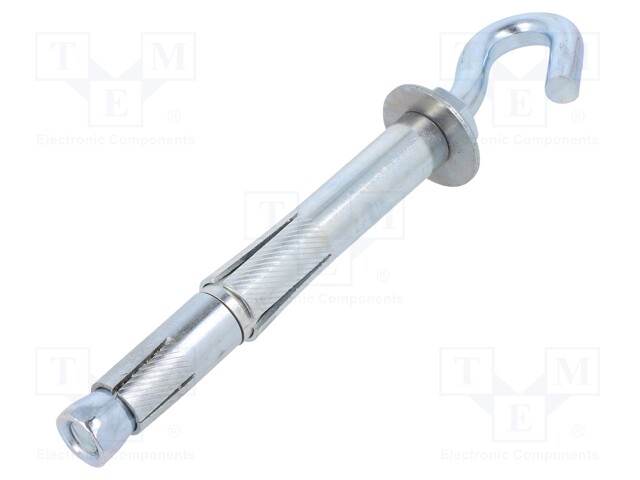 Hook; angular,with a anchor; steel; zinc; Thread len: 135mm
