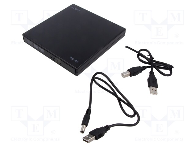 External DVD drive; black; USB A; 135x133x16mm