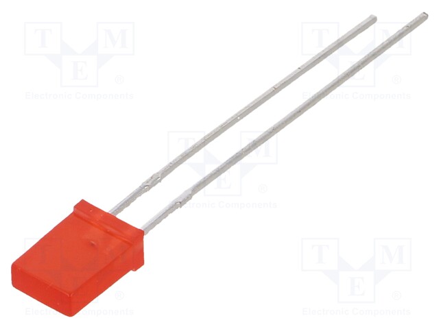 LED; rectangular; 5x2mm; red; 25÷32mcd; 146°; Front: flat; 20mA