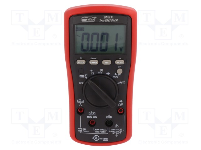 Digital multimeter; LCD (6000),with a backlit; True RMS