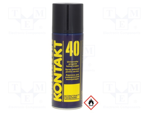 Maintenance agent; KONTAKT40; 200ml; spray; can; amber
