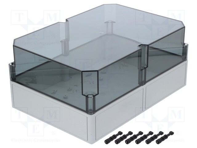 Enclosure: multipurpose; X: 254mm; Y: 360mm; Z: 165mm; PK; light grey