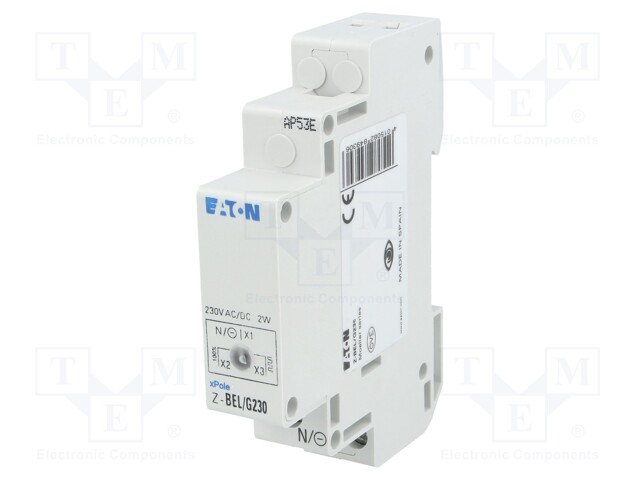 LED indicator; Mounting: DIN; 230VAC; Colour: green; 230VDC