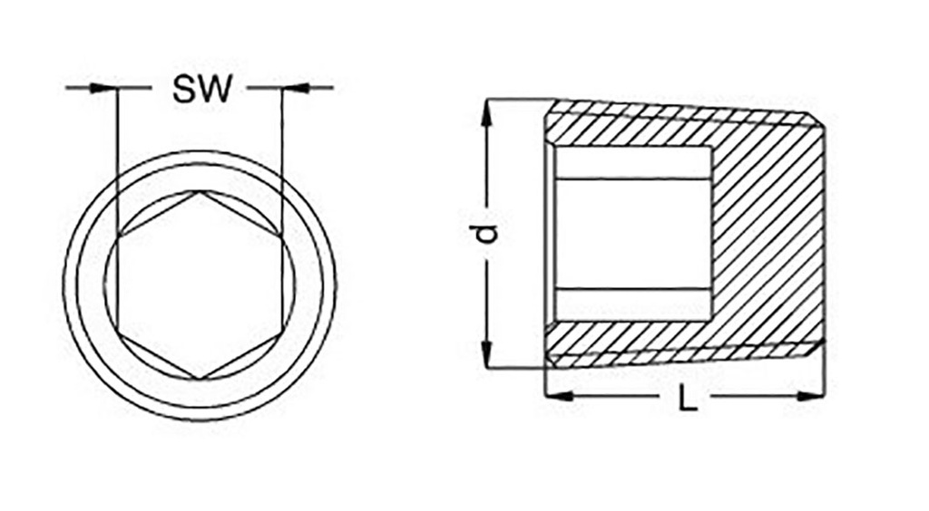 Screw plug; brass; Thread: G 3/8"; L: 10mm; SW: 8mm