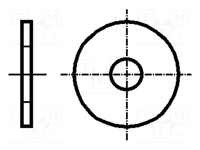 Washer; round; M8; D=8.4mm; h=1.5mm; steel; Plating: zinc; BN: 84513