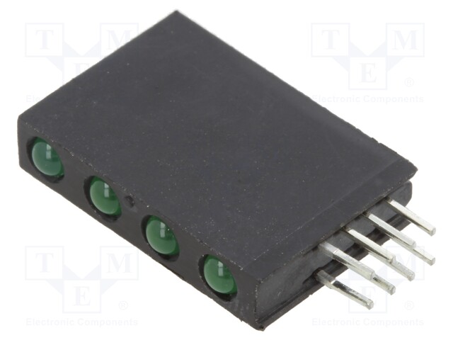LED; green; 3mm; No.of diodes: 4; 20mA; Lens: diffused; 40°; 2.1÷2.8V