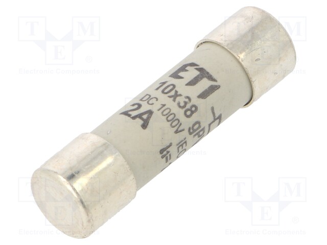 Fuse: fuse; gPV; 2A; 1000VDC; cylindrical; 10,3x38mm