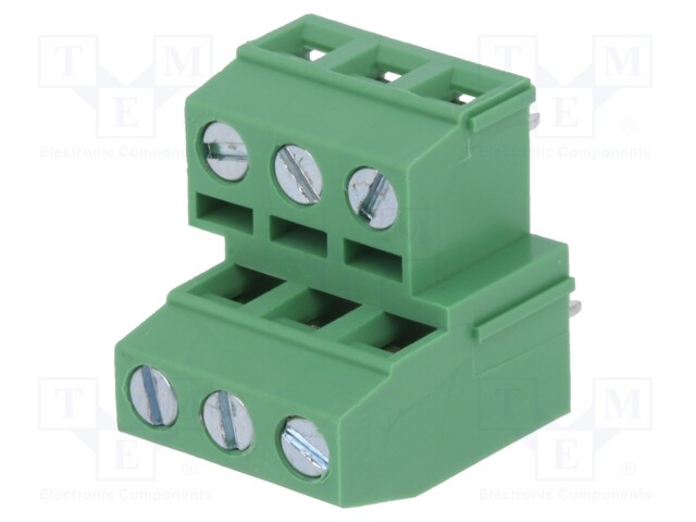 PCB terminal block; angled 90°; 5.08mm; ways: 6; on PCBs; terminal
