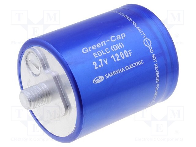 Capacitor: electrolytic; supercapacitor; 1200F; 2.7VDC; Ø60x74mm