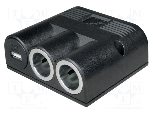 Automotive power supply; USB A socket,car lighter socket x2