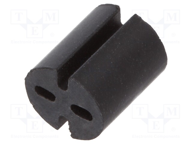 Spacer sleeve; LED; Øout: 5.1mm; ØLED: 5mm; L: 6mm; black; UL94V-0