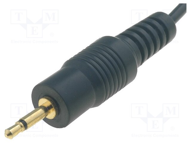 Cable; gold-plated; Jack 2.5mm 2pin plug,wires; 0.8m; black
