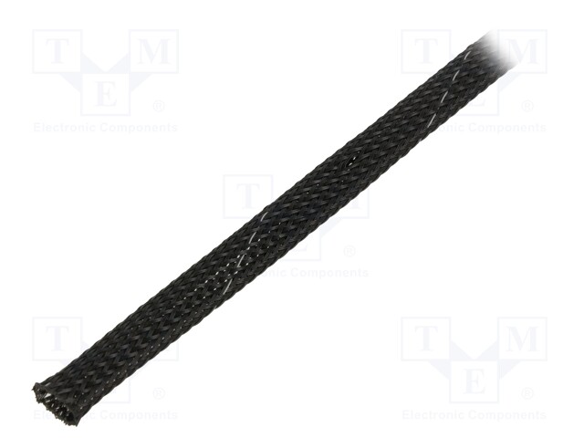 Polyester conduit; ØBraid : 7÷13,nom.8mm; polyester; black; reel