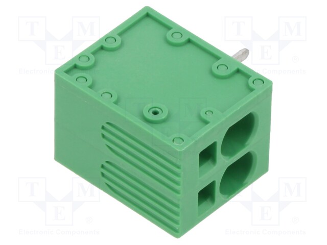 PCB terminal block; Contacts ph: 7.5mm; ways: 2; angled 90°; green