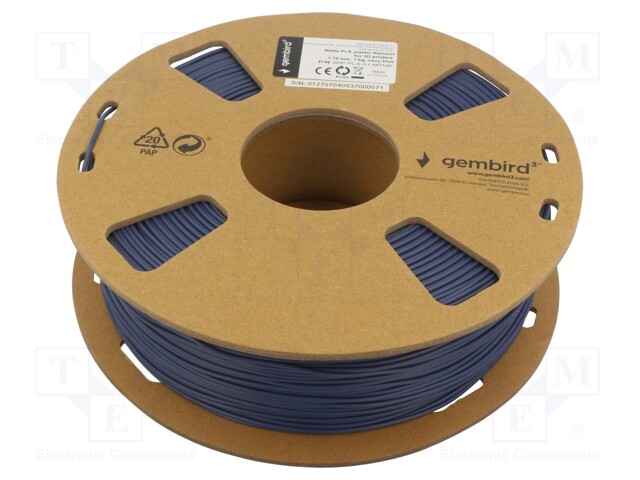 Filament: PLA-MATT; 1.75mm; navy blue; 190÷220°C; 1kg