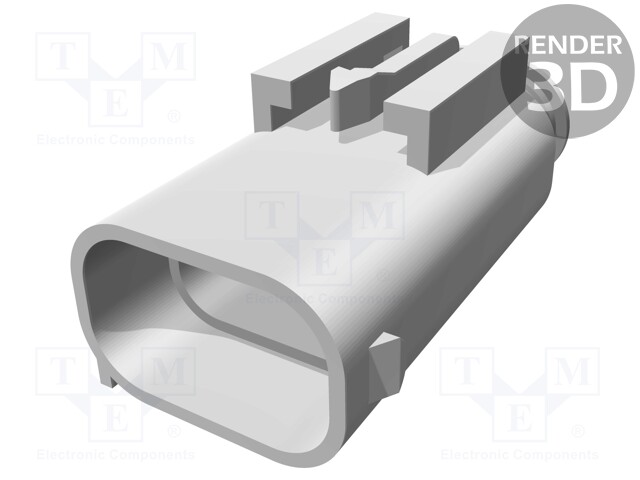 Connector: rectangular; MQS; plug; male; w/o contacts; PIN: 4; black