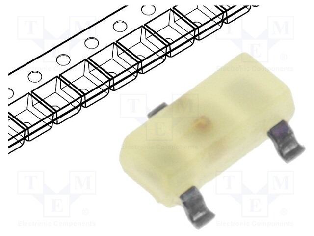 LED; SMD; SOT23; yellow; 0.8mcd; 3x1.3x1.05mm; 140°; 2.1÷2.5V; 2mA