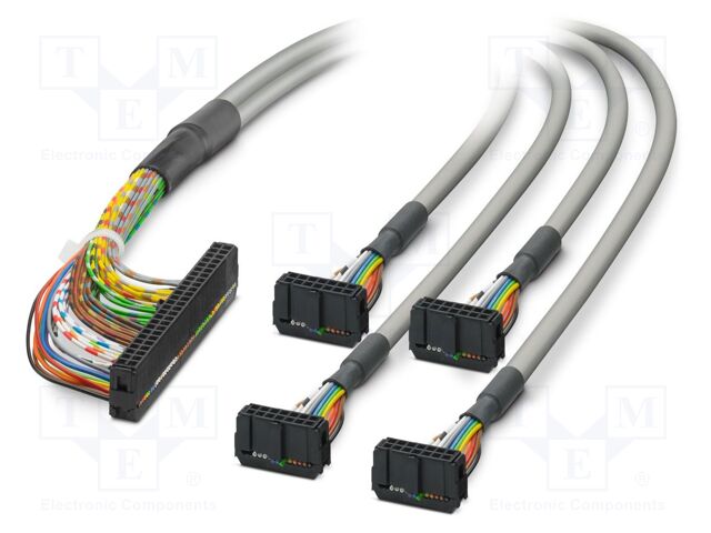 Ribbon cable with IDC connectors; Contacts ph: 2.54mm; 2.5m