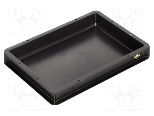 Bin; ESD; 400x300x53mm; Application: for packing; EN 61340-5-1