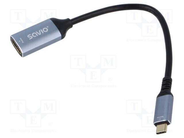 Adapter; HDMI 2.0,Thunderbolt 3,USB 3.1; 0.15m; black; silver