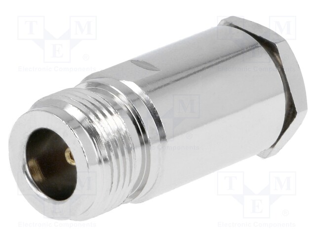 Plug; N; female; straight; RG213; soldering,clamp; for cable