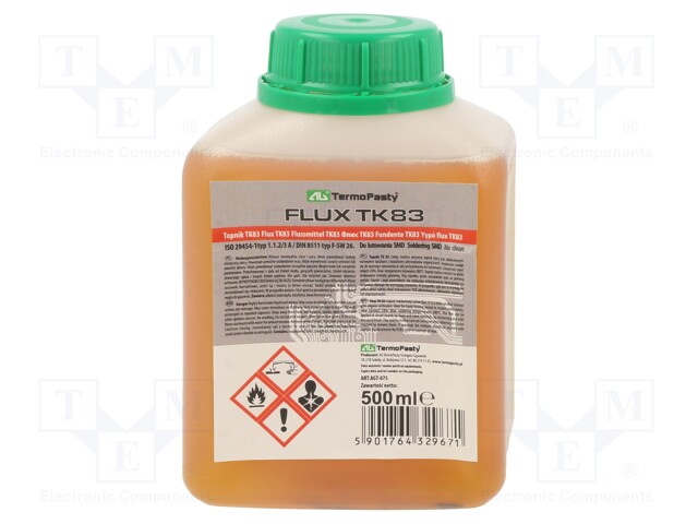 Flux: rosin based; No Clean; liquid; bottle; 0.5l