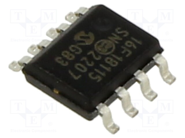 IC: PIC microcontroller; Memory: 14kB; SRAM: 1kB; EEPROM: 128B; SMD