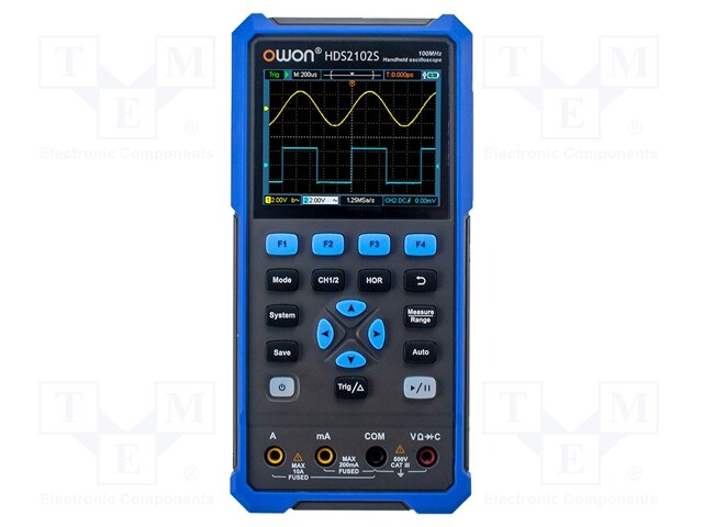 Handheld oscilloscope; 200MHz; LCD 3,5"; Ch: 2; 1Gsps; 8kpts