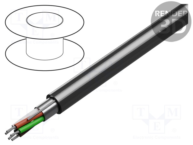 Wire; RS232; 5x24AWG; stranded; Cu; shielded,Al-PET foil; PVC; 30m