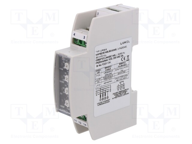 Module: voltage monitoring relay; 381÷415VAC; NO; 250VAC/5A; IP20