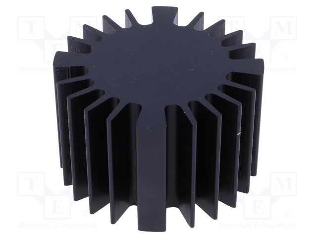 Heatsink; LED; Ø: 60mm; H: 37.5mm; Colour: black