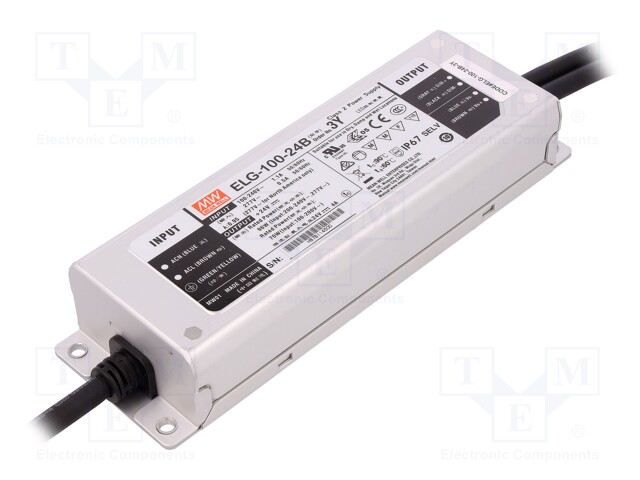 Power supply: switched-mode; LED; 96W; 24VDC; 4A; 100÷305VAC; IP67