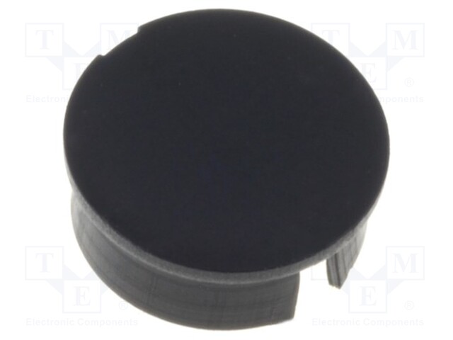 Cap; Colour: black; Mounting: push-in; Mat: plastic