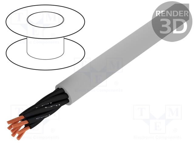 Wire; stranded; Cu; JZ-500; 7x0,5mm2; unshielded; grey; PVC