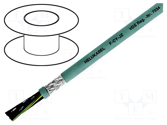 Wire; F-CY-JZ; 25G0,75mm2; tinned copper braid; PVC; grey