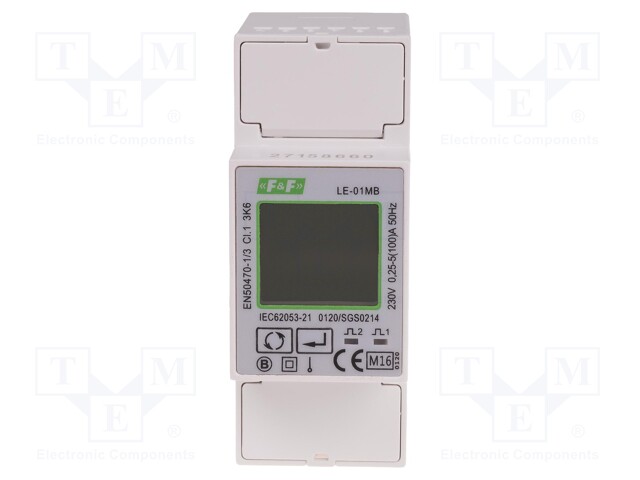 Electric energy meter; digital,mounting; for DIN rail mounting