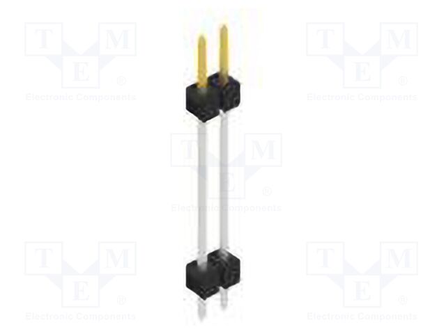 Connector: pin strips; pin header; male; PIN: 2; 2.54mm; THT; 1x2