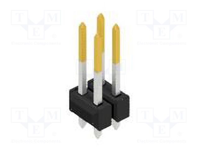 Connector: pin strips; pin header; male; PIN: 4; 2.54mm; THT; 2x2