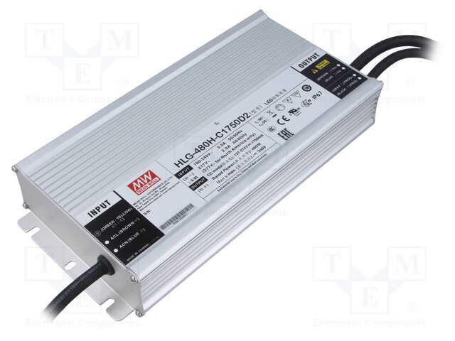 Power supply: switched-mode; LED; 480W; 137÷274VDC; 1.75A; IP67