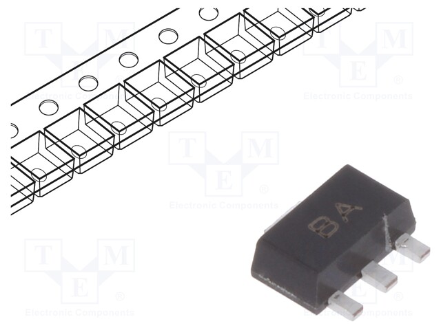 Transistor: NPN; bipolar; 45V; 1A; 1W; SOT89