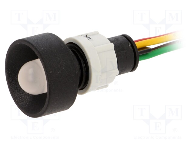 Indicator: LED; recessed; 24VDC; 24VAC; Cutout: Ø13mm; IP40; plastic