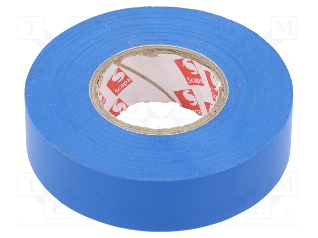 Tape: electrical insulating; W: 19mm; L: 25m; Thk: 0.15mm; blue; 170%