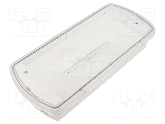 Lamp: LED emergency luminaire; IP42; white; 230VAC; 150lm; 5÷40°C