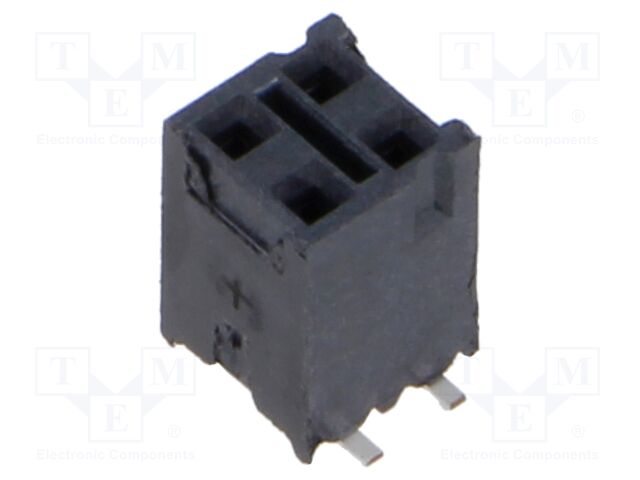 Connector: pin strips; female; PIN: 4; 2.54mm; gold-plated; SMT
