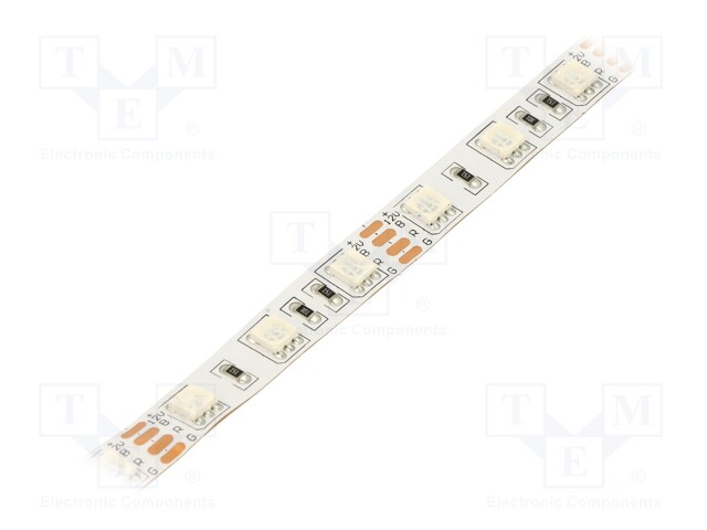 LED tape; RGB; 5050; 12V; LED/m: 60; 10mm; white PCB; IP67; 4.8W/m