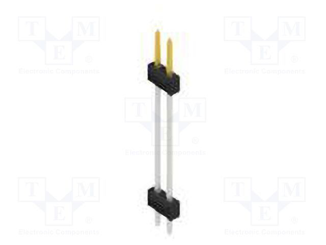 Connector: pin strips; pin header; male; PIN: 2; 2.54mm; THT; 2x1
